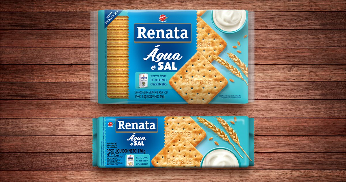 Biscoito Renata Laminado água E Sal 170g E 360g Renata