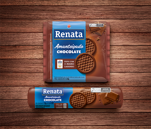 Embalagem Biscoito Renata Amanteigado Chocolate - 133 G E 330 G