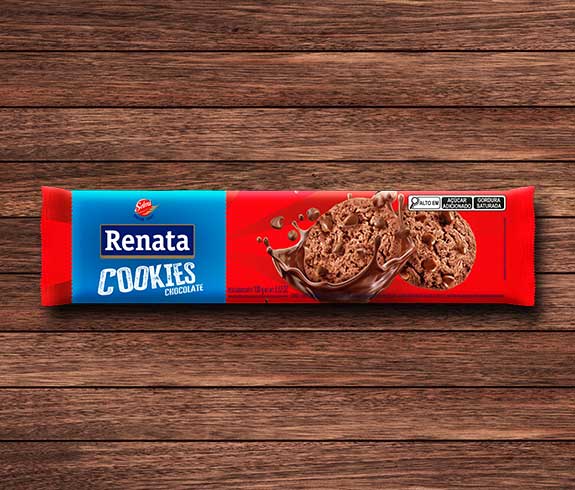 Embalagem Cookies Renata Sabor Chocolate Com Gotas De Chocolate - 100g