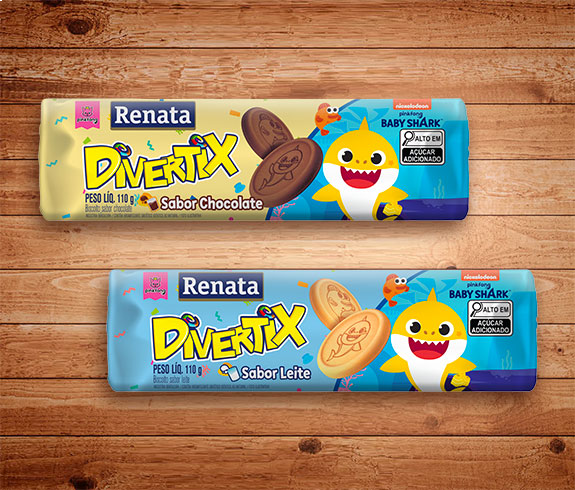 Embalagem Biscoito Divertix Baby Shark Sabor Leite