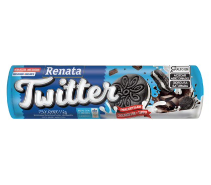 Imagem produto Biscoito Renata Twitter de Chocolate com Recheio Sabor Baunilha