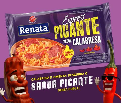 Embalagem Macarrão Renata Express Picante Sabor Calabresa