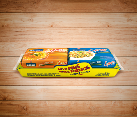 Embalagem Macarrão Renata Instantâneo 2 Galinha Caipira + 2 Carne