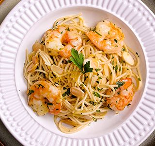 Receita Macarrão Orgânico com Camarão