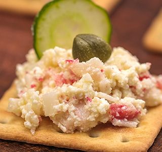 Receita Cracker Fermentação Natural com patê de kani com ricota