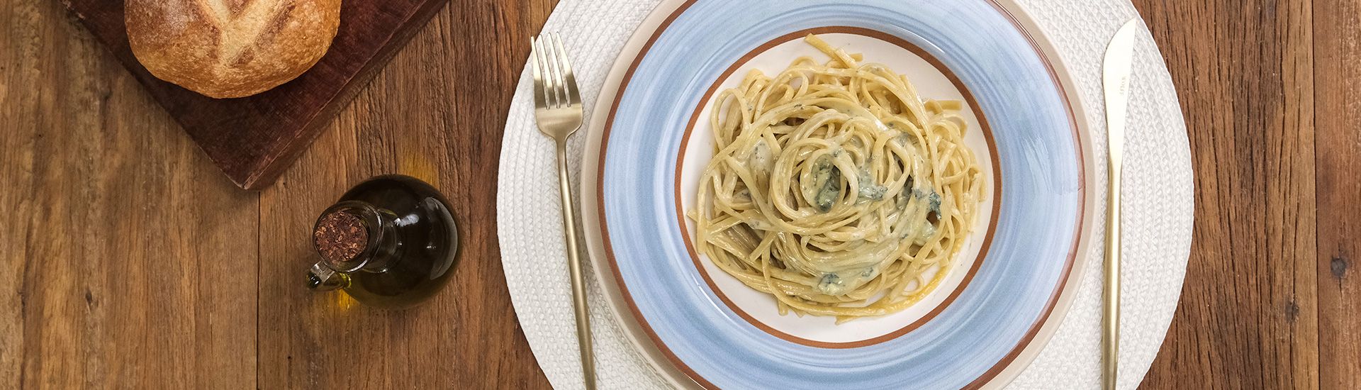 Linguine com gorgonzola