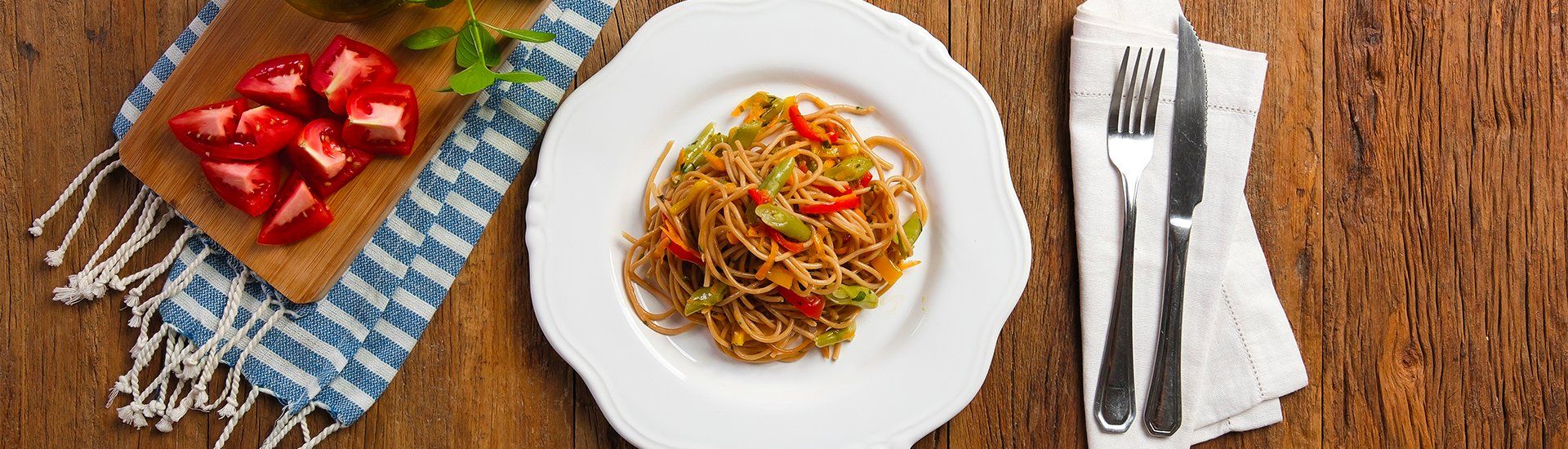 Spaghetti Veggie com Legumes