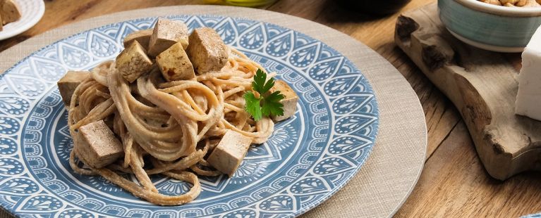 Carbonara Vegano com Tofu