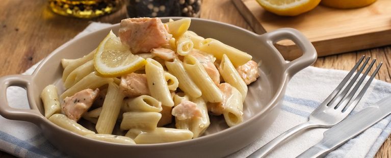 Penne ao Limone com Salmão