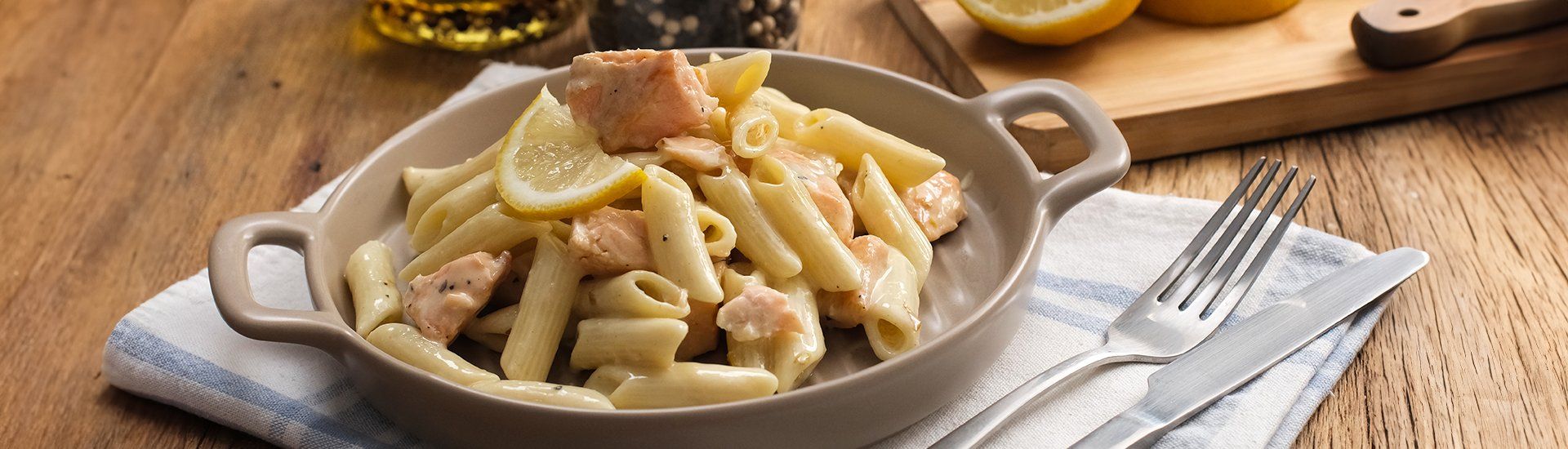 Penne ao Limone com Salmão