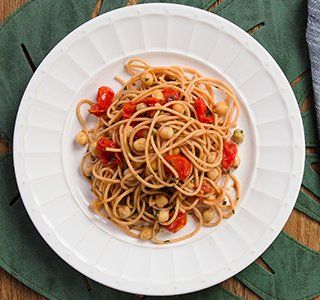 Receita Espaguete Veggie com Grão-de-Bico