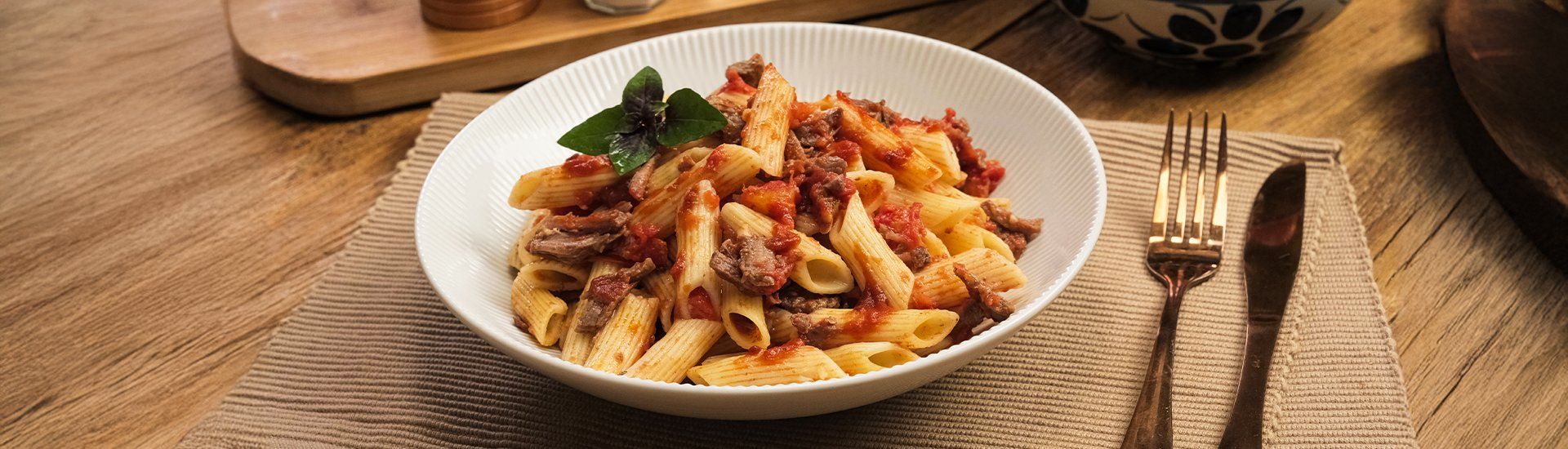 Penne com Ragu de Carne