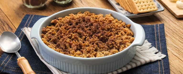 Crumble de Banana com Biscoito Água e Sal