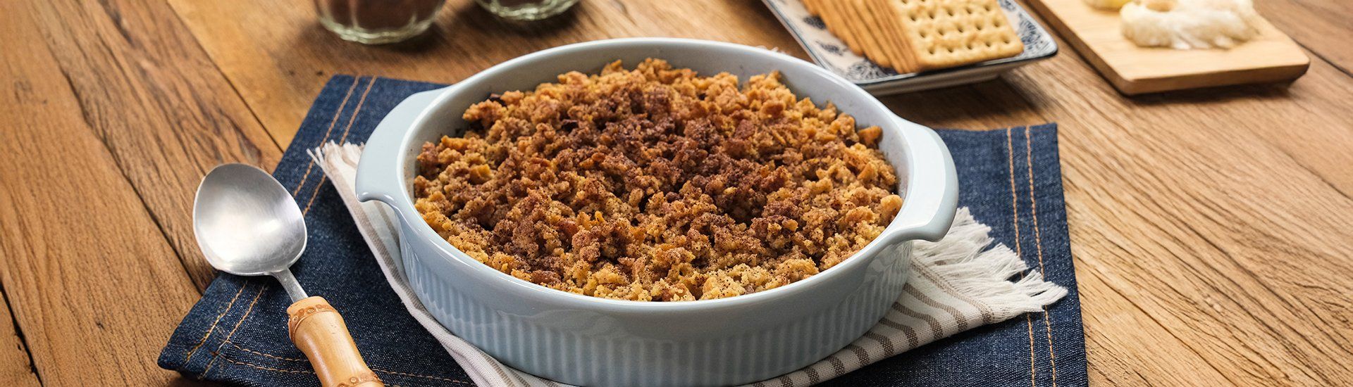 Crumble de Banana com Biscoito Água e Sal