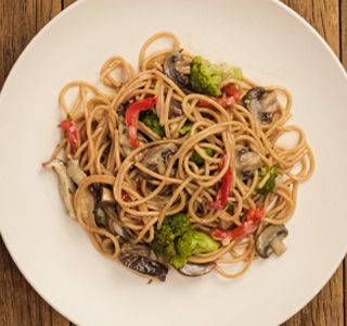 Receita Espaguete Vegano com Molho de Cogumelo