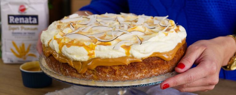 Bolo 3 Leites com Doce de Leite