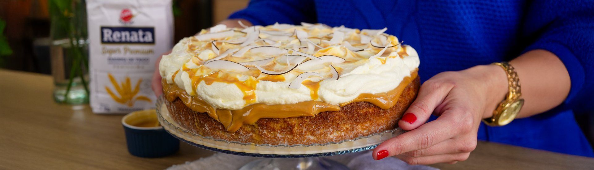 Bolo 3 Leites com Doce de Leite