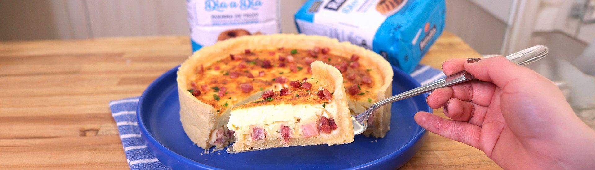 Quiche Lorraine de Queijo e Bacon