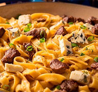 Receita Talharim cremoso com filé mignon e gorgonzola